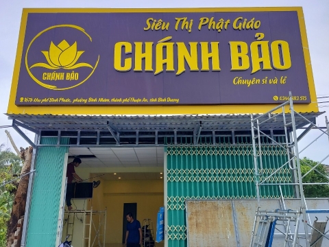 Quảng Cáo Bình Dương | Làm Bảng Quảng  Cáo Ở Bình Dương | bảng hiệu alu siêu thị phật giáo